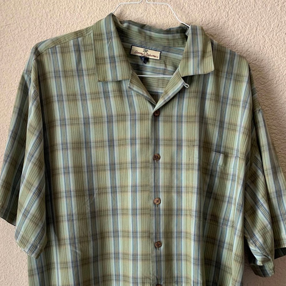 Tommy Bahama 100% Silk Plaid Men's Shirt